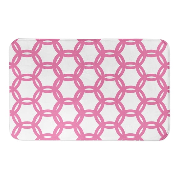 Creative Products Preppy Pink Locking Circles 34x21 Bath Mat