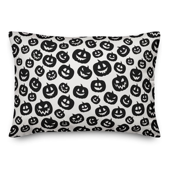 Creative Products Pumpkin Black and White Pattern 14x20 Spun Poly Pillow