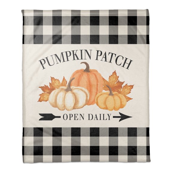 Creative Products Pumpkin Patch Open Daily 50x60 Coral Fleece Blanket