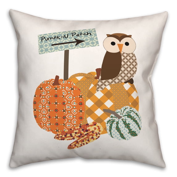 Creative Products Pumpkin Patch Owl 16x16 Spun Poly Pillow