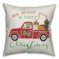 thumbnail image 1 of Creative Products Puppy Christmas Truck 16x16 Spun Poly Pillow, 1 of 2