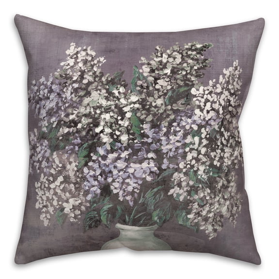 Creative Products Purple Florals In Vase 16 x 16 Spun Poly Pillow
