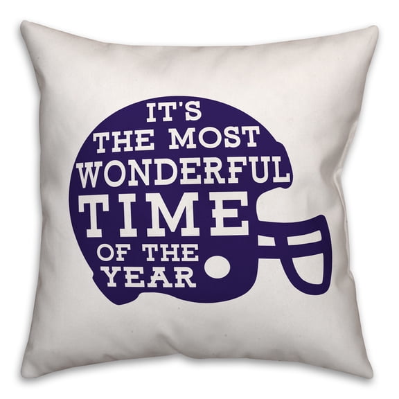 Creative Products Purple Football Helmet 18x18 Spun Poly Pillow