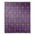 thumbnail image 1 of Creative Products Purple Gold Chevrons 50x60 Coral Fleece Blanket, 1 of 3