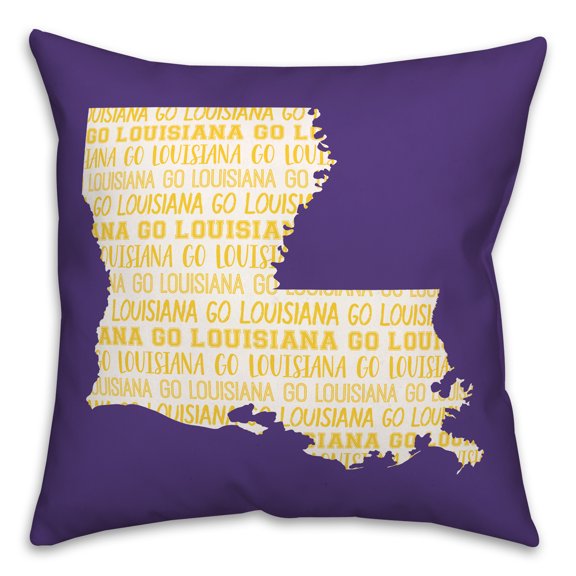 Creative Products Purple Louisiana Go Team 16 x 16 Spun Poly Pillow