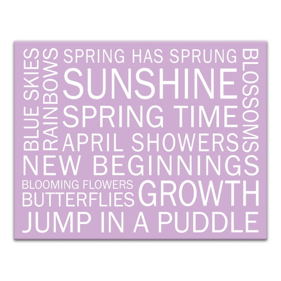 Creative Products Purple Spring Sayings 14 x 11 Canvas Wall Art