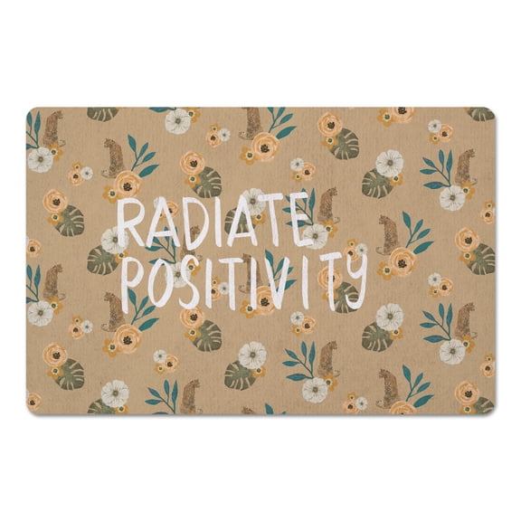 Creative Products Radiate Positivity Tropical Jag Beige 18 x 27 Floor Mat