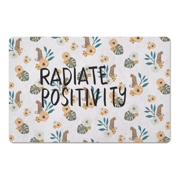 Creative Products Radiate Positivity Tropical Jag White 18 x 27 Floor Mat