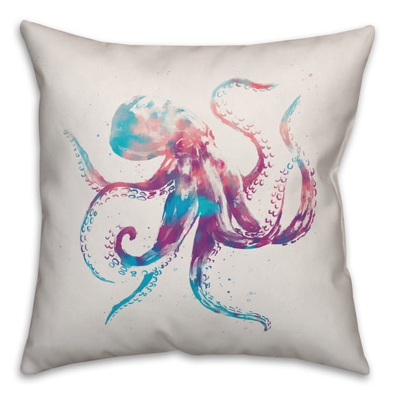 Creative Products Rainbow Octopus 16x16 Spun Poly Pillow