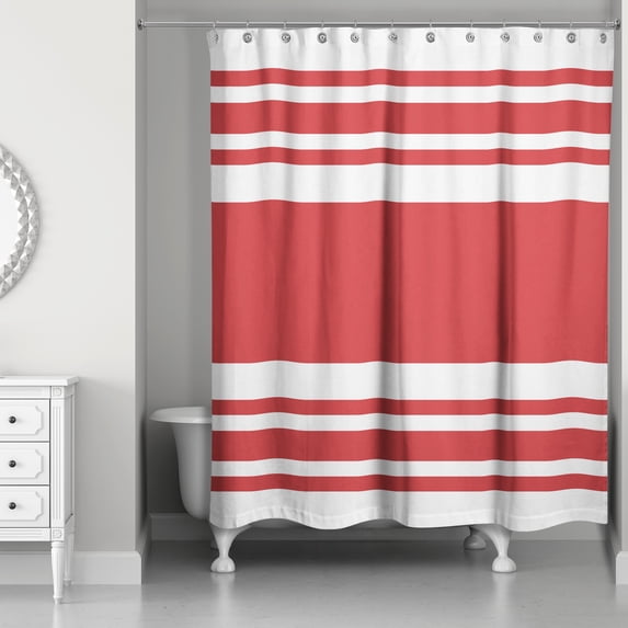 Creative Products Red Bold Stripes 71x74 Shower Curtain