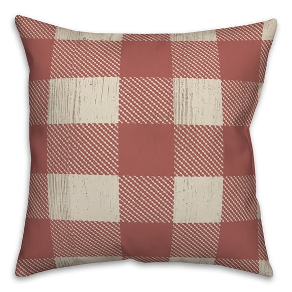 Creative Products Red Buffalo Check 18 x 18 Spun Poly Pillow