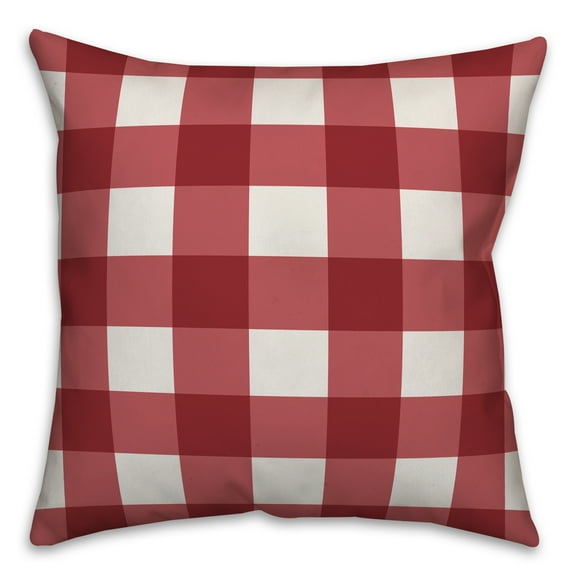 Creative Products Red Buffalo Plaid 16x16 Spun Poly Pillow