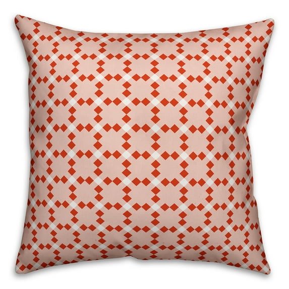Creative Products Red Check Plaid 18x18 Spun Poly Pillow