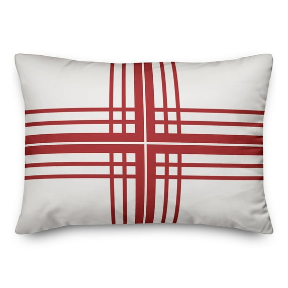 Creative Products Red Farmhouse Stripes 14x20 Indoor / Outdoor Pillow