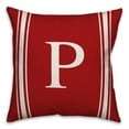 thumbnail image 1 of Creative Products Red Farmhouse Stripes Monogram 18x18 Spun Poly Pillow, 1 of 2