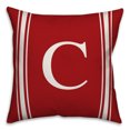 thumbnail image 1 of Creative Products Red Farmhouse Stripes Monogram 18x18 Spun Poly Pillow, 1 of 2