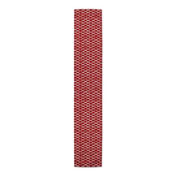 Creative Products Red Fishnet Pattern 16x72 Poly Twill Table Runner