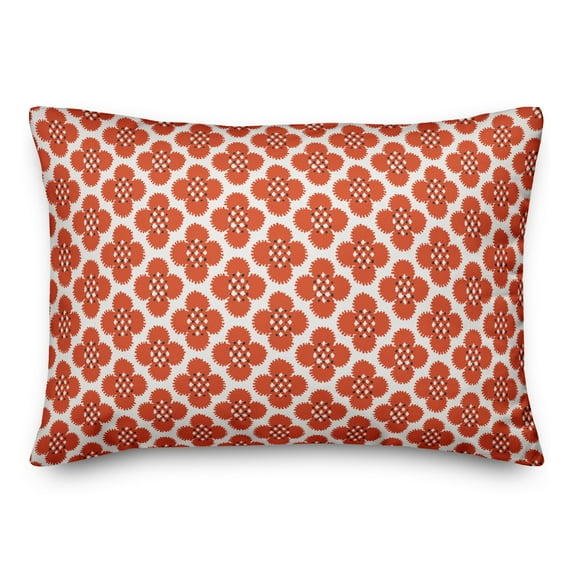 Creative Products Red Floral Pattern 14x20 Spun Poly Pillow