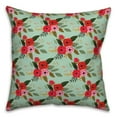 thumbnail image 1 of Creative Products Red Floral Pattern - Teal 18x18 Spun Poly Pillow, 1 of 3