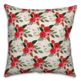 thumbnail image 1 of Creative Products Red Floral Pattern - White 18x18 Spun Poly Pillow, 1 of 3