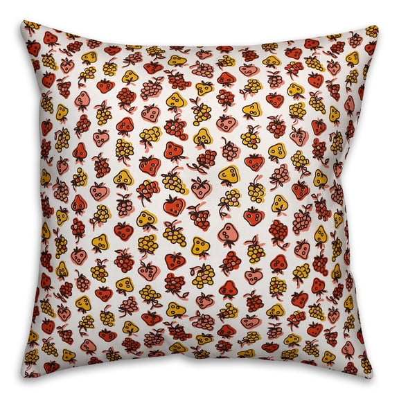 Creative Products Red Fruit Pattern 16x16 Spun Poly Pillow