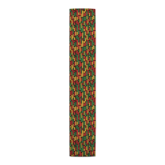 Creative Products Red Green Yellow Pattern 16 x 72 Poly Twill Table Runner