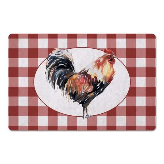 Creative Products Red Ink Rooster 27x18 Floor Mat