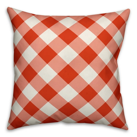 Creative Products Red Plaid 18x18 Spun Poly Pillow