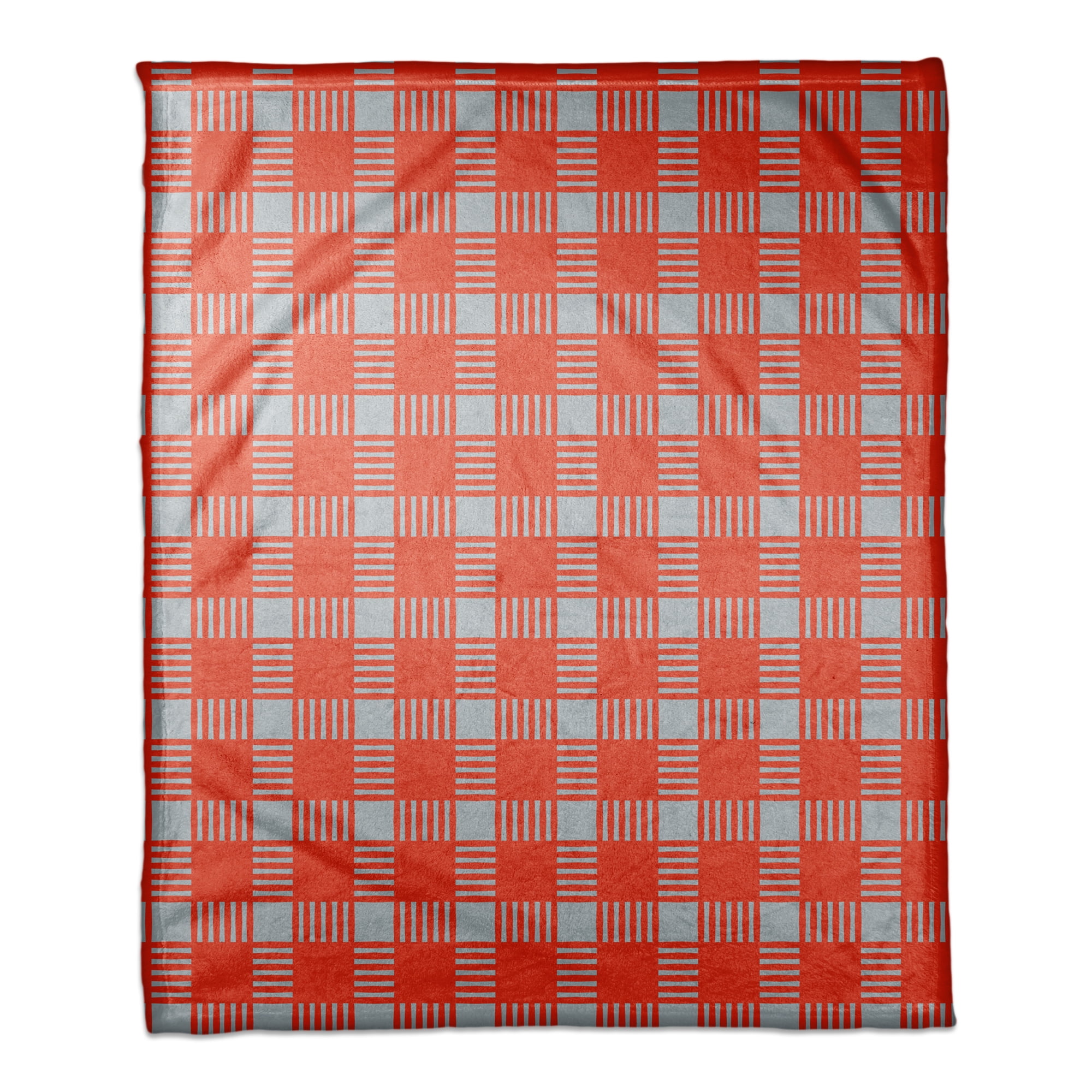 Red and Gray Plaid Coral Fleece Blanket 50x60