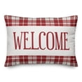 thumbnail image 1 of Creative Products Red Plaid Welcome 14x20 Indoor / Outdoor Pillow, 1 of 3