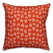 Creative Products Red Rooster Pattern 18x18 Spun Poly Pillow