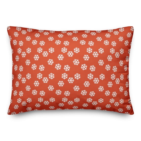 Creative Products Red Snowflakes Pattern 14x20 Spun Poly Pillow