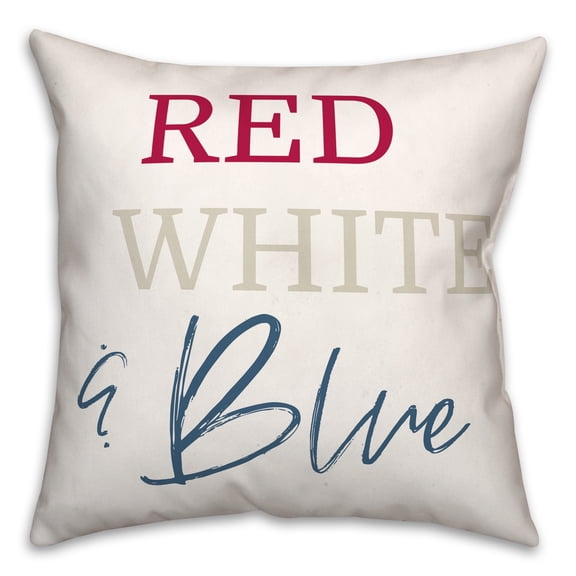 Creative Products Red White And Blue 18 x 18 Spun Poly Pillow