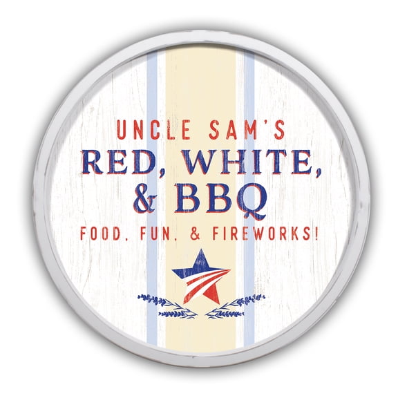 Creative Products Red White and BBQ 20 x 20 Round White Framed Print