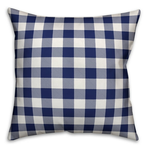 Creative Products Red White and Blue Buffalo Check 18x18 Spun Poly Pillow