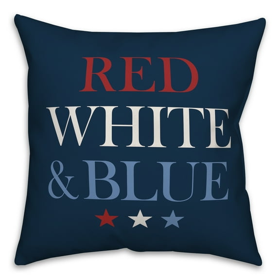 Creative Products Red White and Blue Patriotic 16x16 Indoor / Outdoor Pillow
