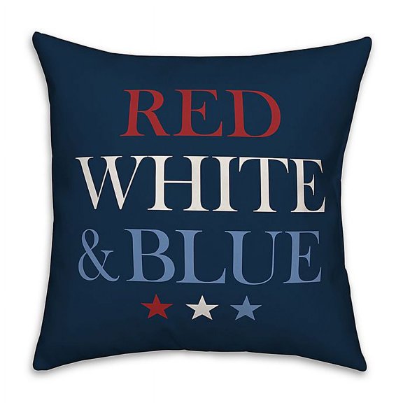 Creative Products Red White and Blue Patriotic 18x18 Spun Poly Pillow