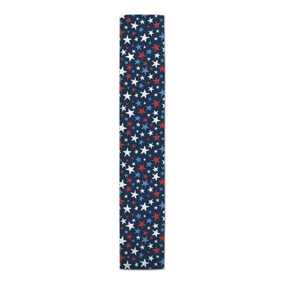 Creative Products Red White and Blue Star Pattern 16x72 Cotton Twill Table Runner