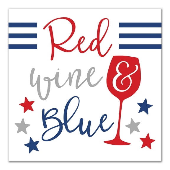 Creative Products Red Wine and Blue 16x16 Canvas Wall Art