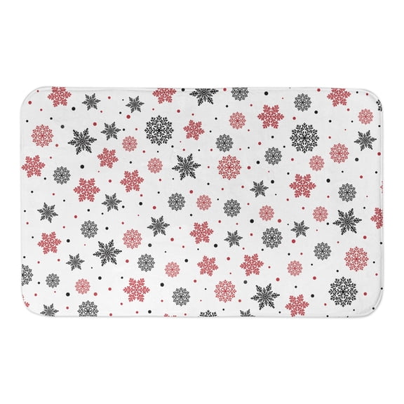 Creative Products Red and Black Snowflake Pattern 34x21 Bath Mat