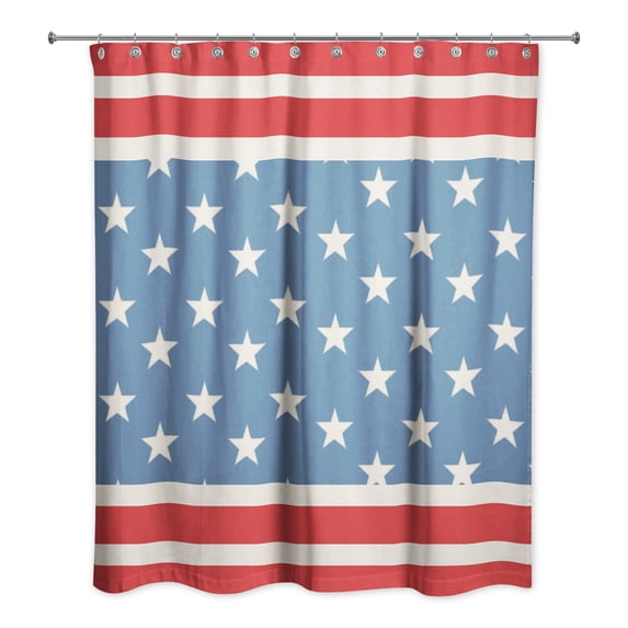 Creative Products Red and Blue Stars and Stripes 71x74 Shower Curtain