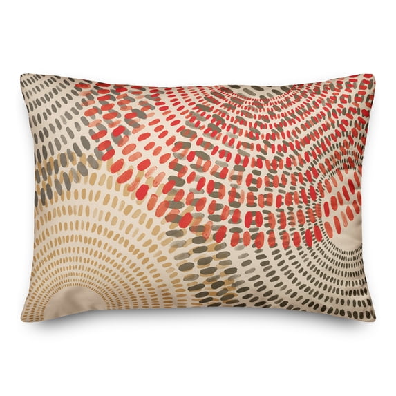 Creative Products Red and Tan Dash Circles 14x20 Indoor / Outdoor Pillow