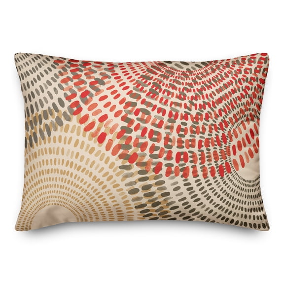Creative Products Red and Tan Dash Circles 14x20 Indoor / Outdoor Pillow
