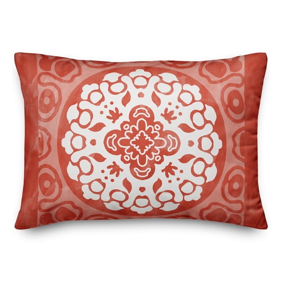 Creative Products Red and White Circle Mandala 14x20 Indoor / Outdoor Pillow