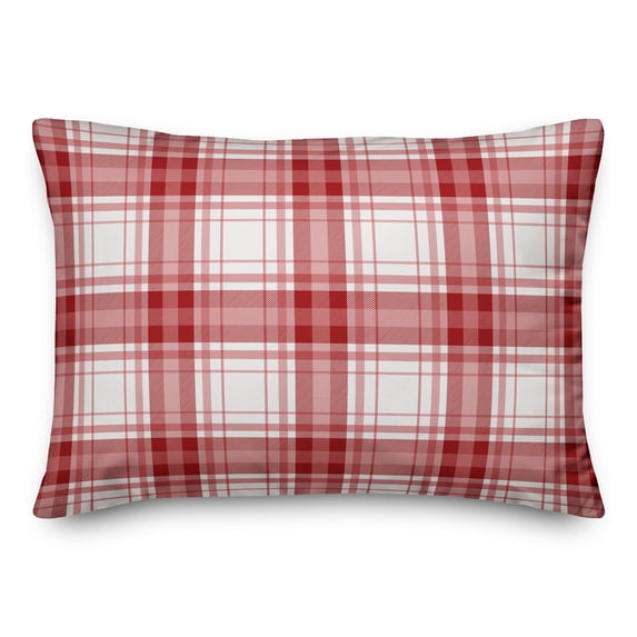 Creative Products Red and White Plaid 14x20 Spun Poly Pillow