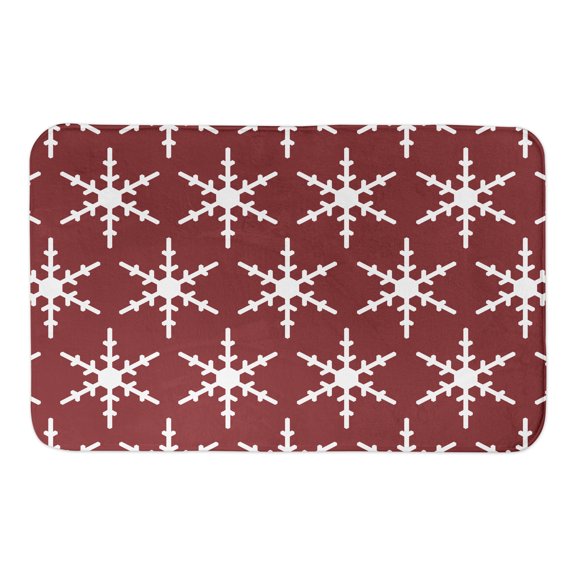 Creative Products Red and White Snowflake Pattern 34x21 Bath Mat