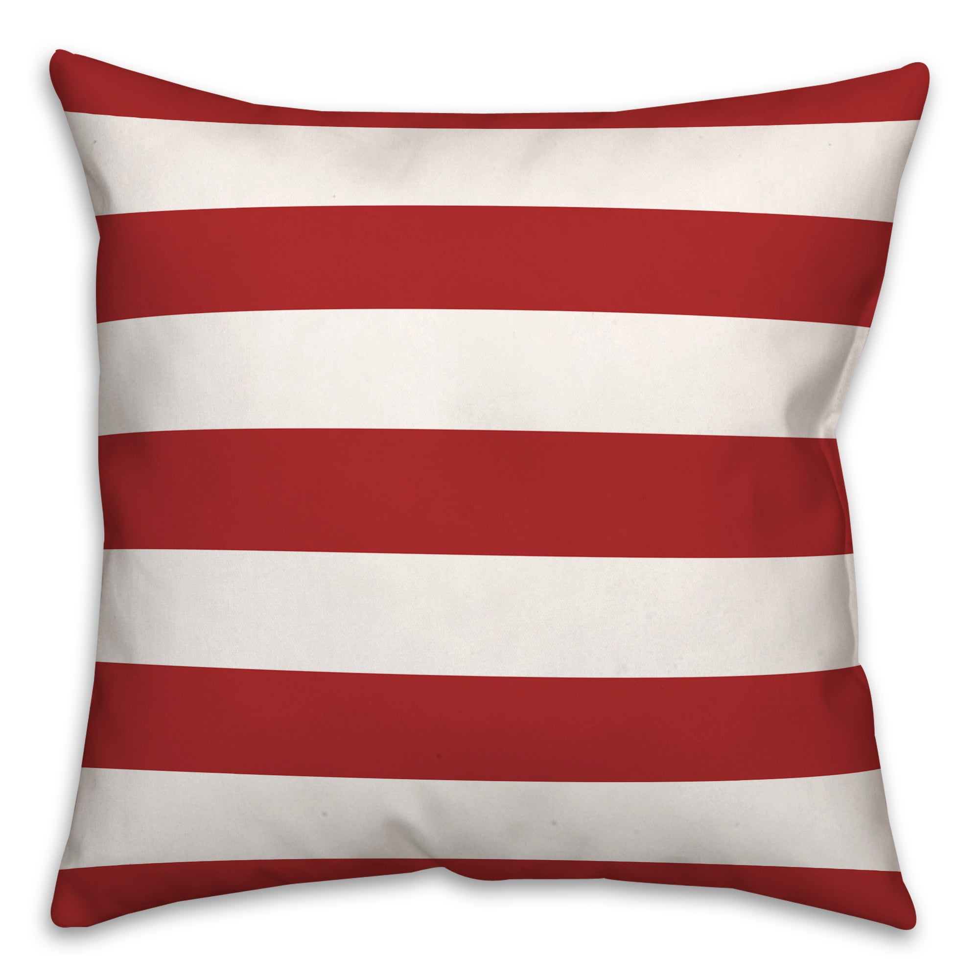 Red and White Striped Cotton 18" Throw Pillow Covers