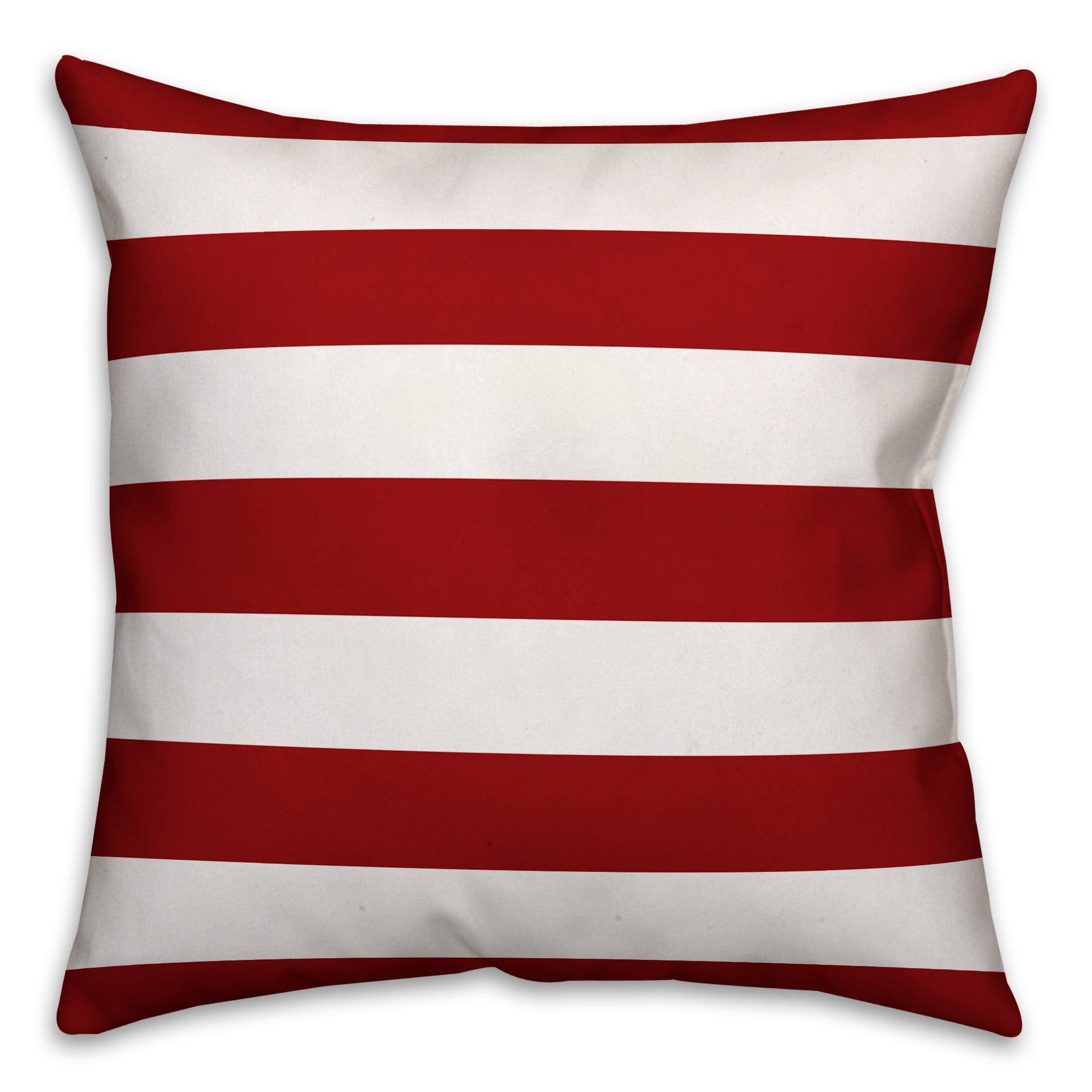Red and White Striped Cotton 18" Throw Pillow Covers