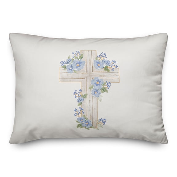 Creative Products Reformed Rose Easter Cross 20 x 14 Spun Poly Pillow