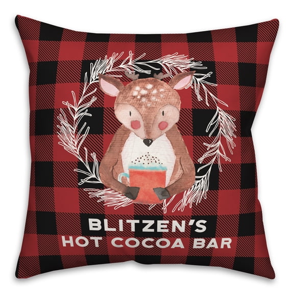 Creative Products Reindeer Hot Cocoa Bar 18x18 Spun Poly Pillow